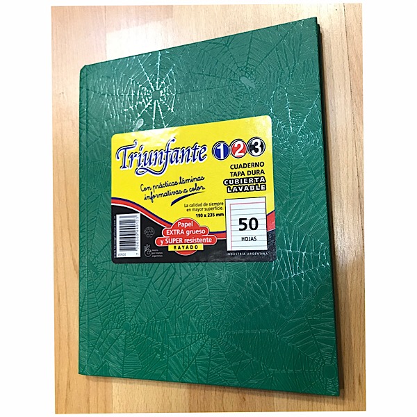 Cuaderno triunfante nro 3 rayado verde oscuro