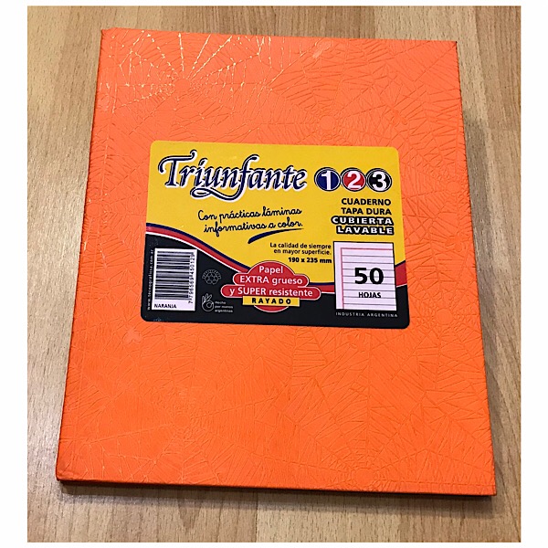 Cuaderno nro3 triunfante araÑa rayado naranja 
