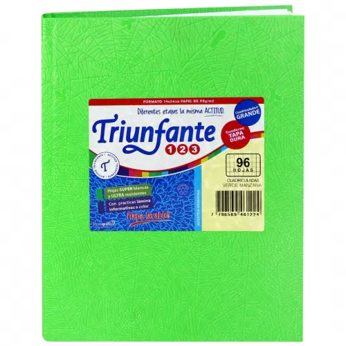 Cuaderno triunfante nro3 verde manzana