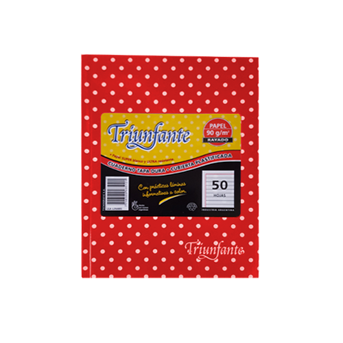 Cuaderno triunfante nro1 rojo con lunares