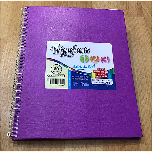 Cuaderno triunfante nro 7 espiralado rayado violeta