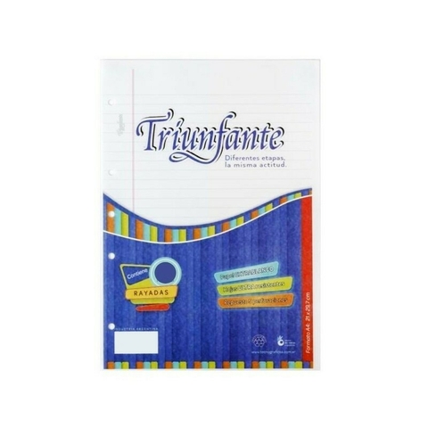 Repuesto triunfante a4 48hj. rayadas