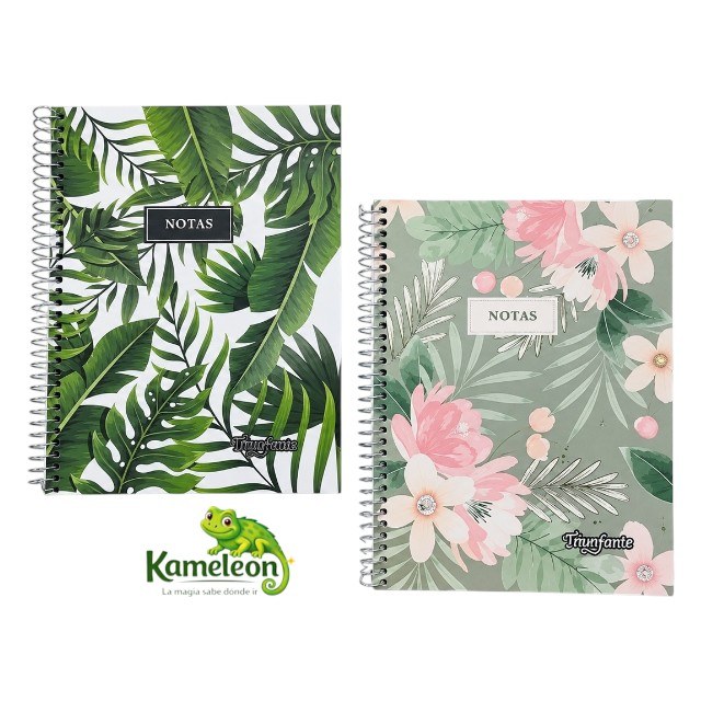 Cuaderno triunfante A5 linea: floral cuadriculado