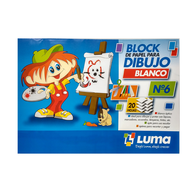 Block luma hoja numero 6 blanco 