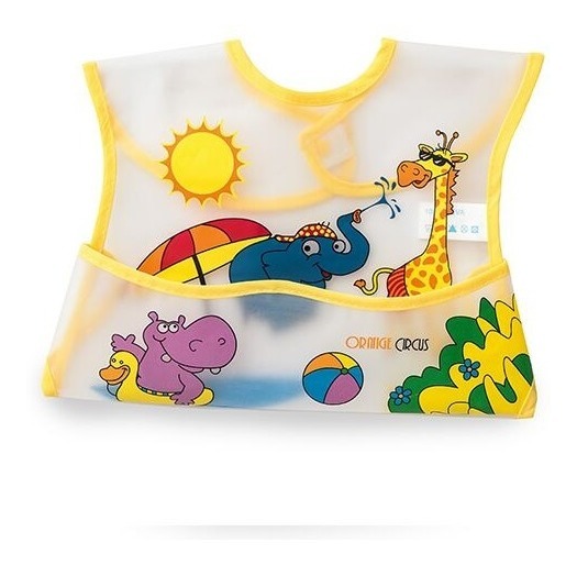 Babero con bolsillo ajustable con abrojo
