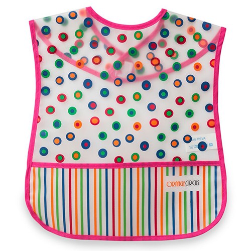 Babero con bolsillo ajustable con abrojo