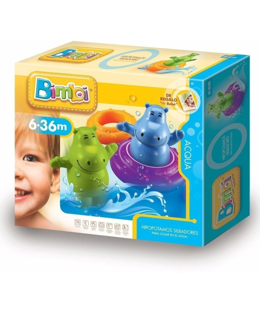Juguete para el agua hipopotamos silbadores