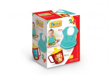Vasito y babero flexible set