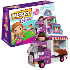 Juego de bloques blocky chicas food truck
