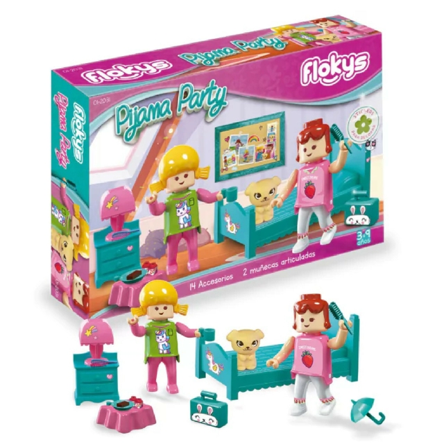 Juego de encastre flokys pijama party 