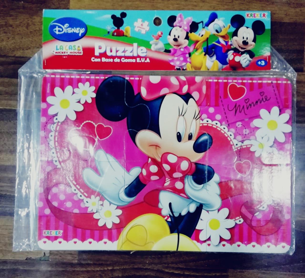 Puzzle 6 pz minnie mouse  de goma eva 