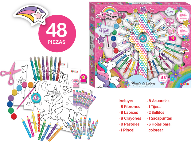 Kit de arte de unicornios 48 piezas
