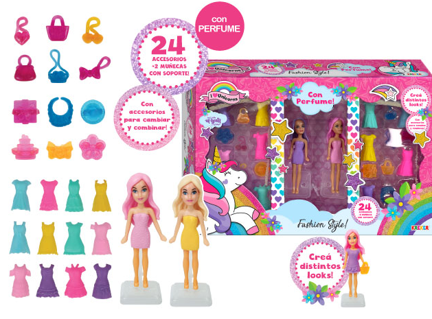 MuÑecas fashion style con perfume y accesorios