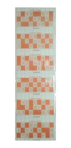 Bingo en carton 600 cartones