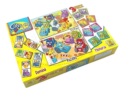 Juego de meda construlandia x3 pack