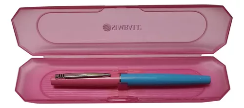 Lapicera pluma simball de cuerpo metalico con estuche