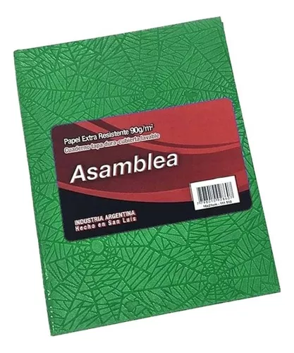 Cuaderno asamblea nro3 cuadros grandes verde 