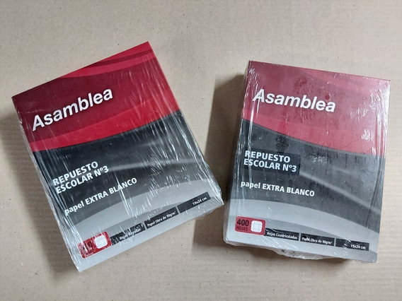 Repuestos hojas asamblea numero 3 x400 rayado