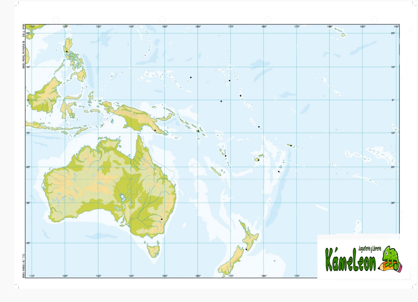 Mapa mc oceania fisico politico n5