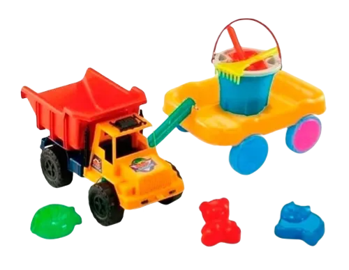 Carro arrastre c/volcador jr, balde y accesorios