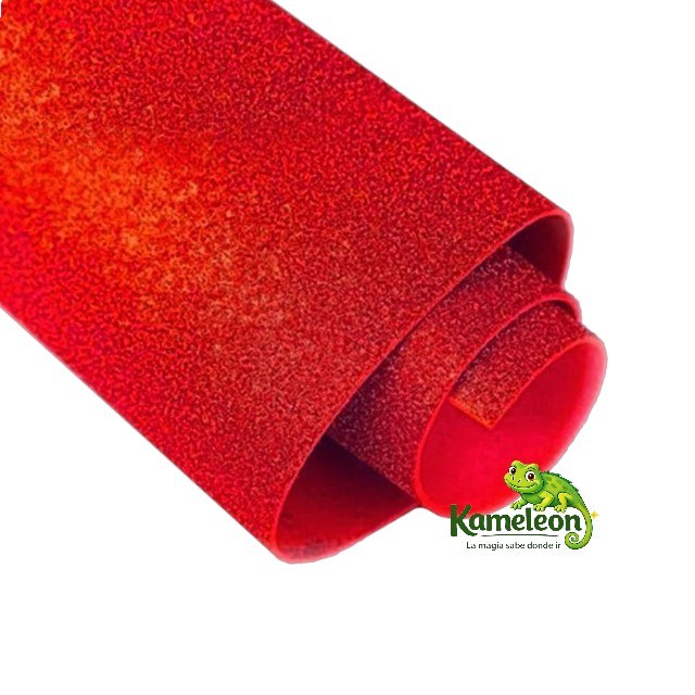 Goma eva arcolor glitter 40 x 60 roja