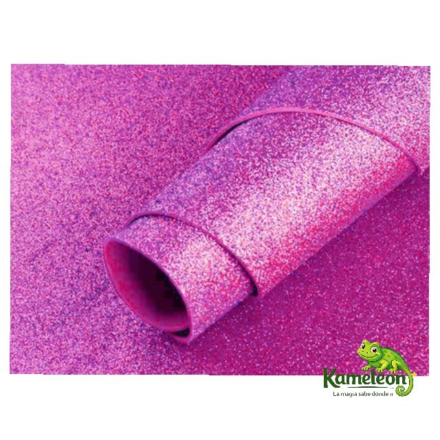Goma eva glitter fucsia