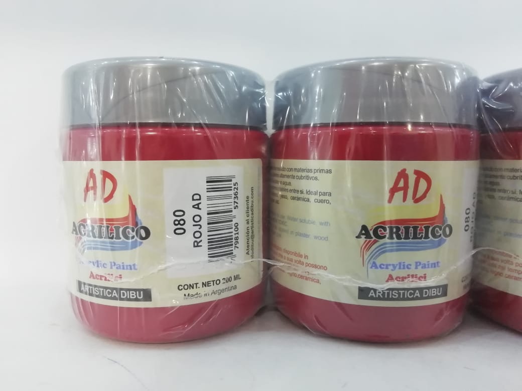 Acrilico ad 200ml 080- rojo ad