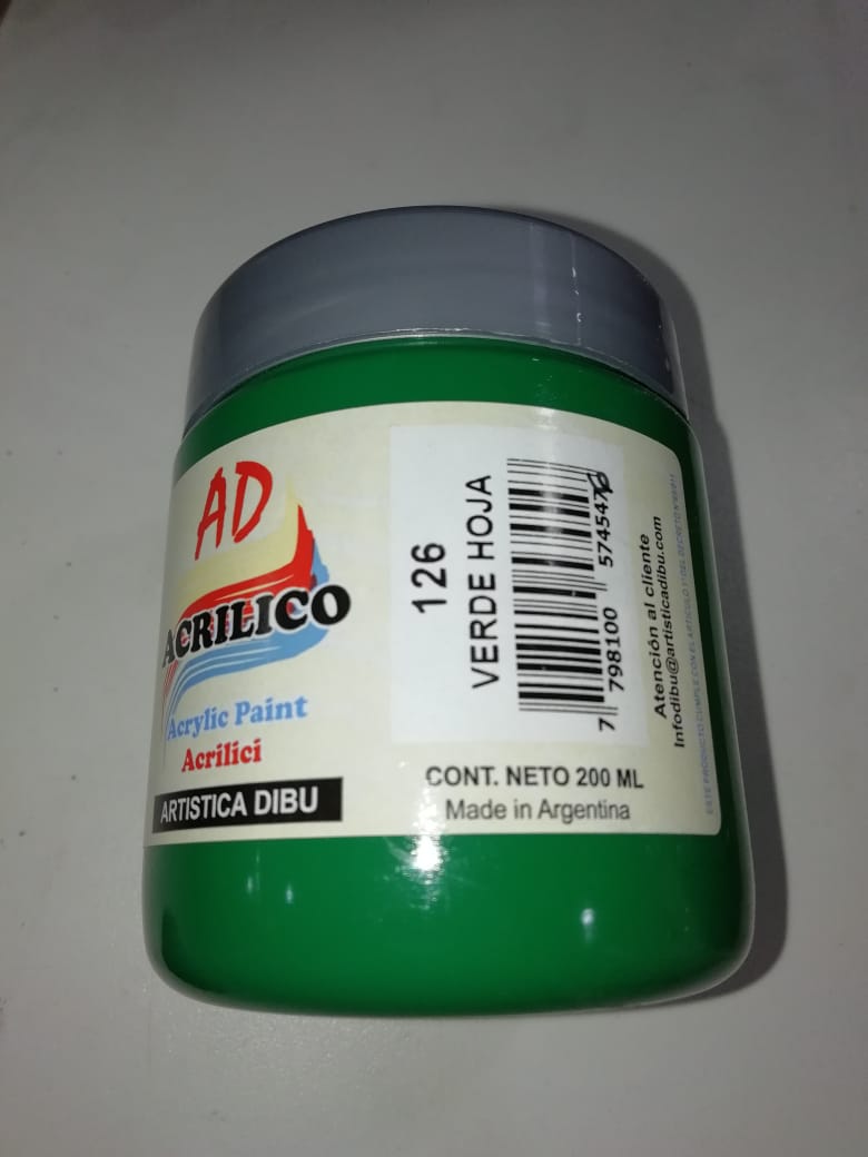 Acrilico ad 200ml 126- verde hoja