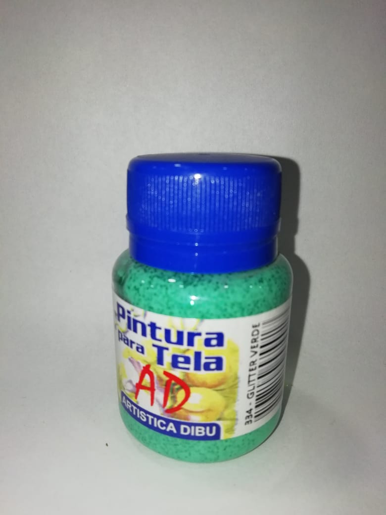 Pintura ad para tela glitter verde