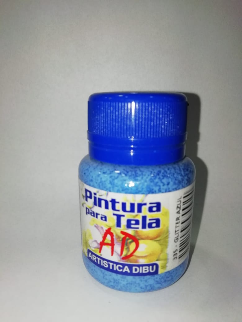 Pintura ad para tela glitter azul
