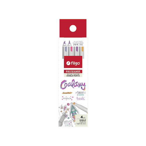 Resaltadores filgo doble punta galaxy x4