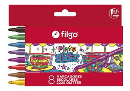 Marcadores filgo pinto glitere x8