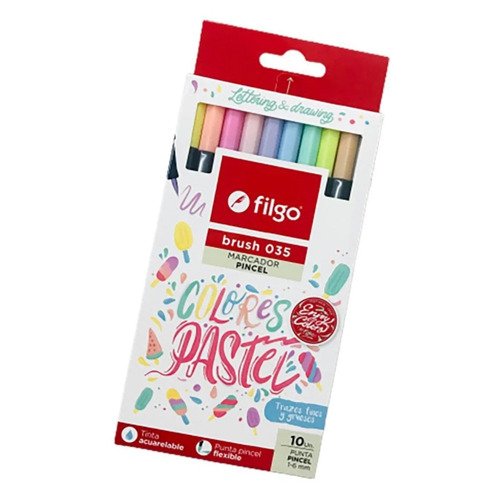 Marcadores filgo brush 035 pincel x 10 pastel