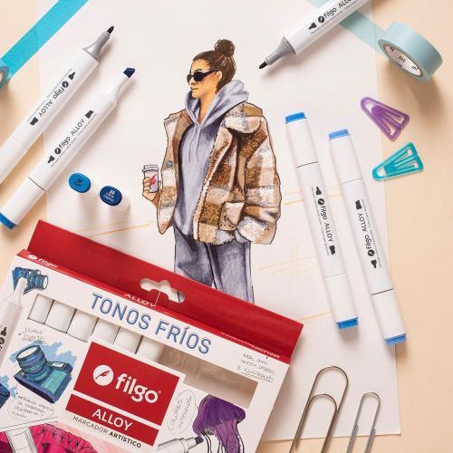 Marcador alloy artistico filgo: tonos frios