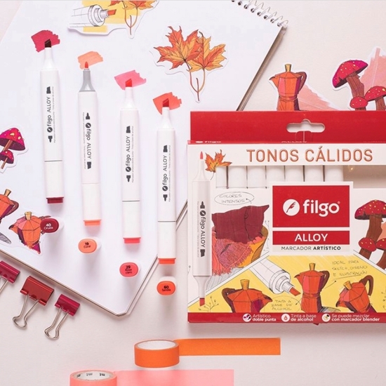 Marcador alloy artistico filgo: tonos calidos