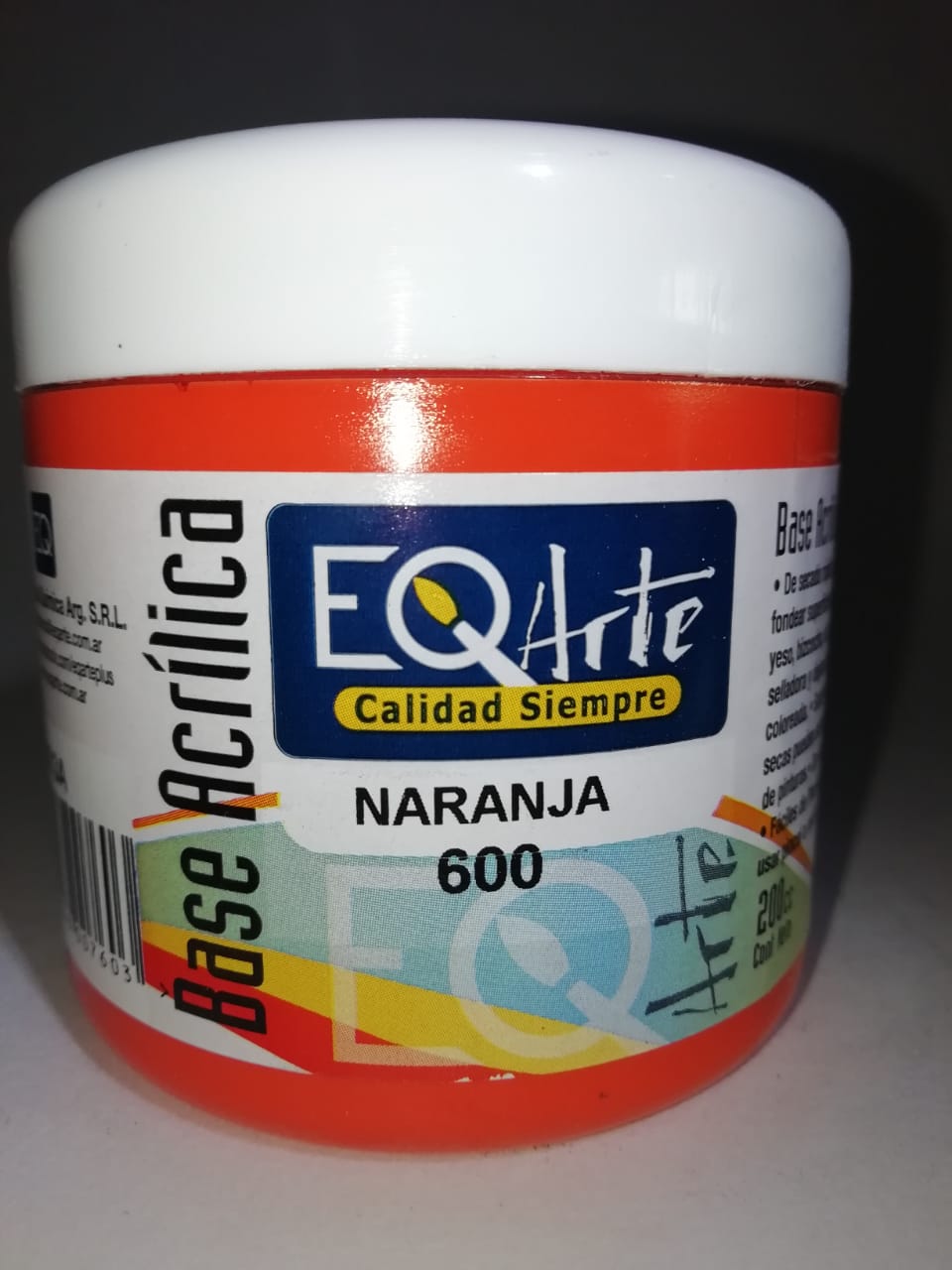 Base eq acrilica  600-naranja 200cc