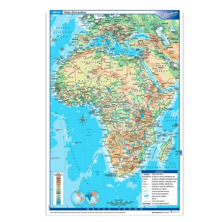 Mapa alfa africa nro 6 fisico politico