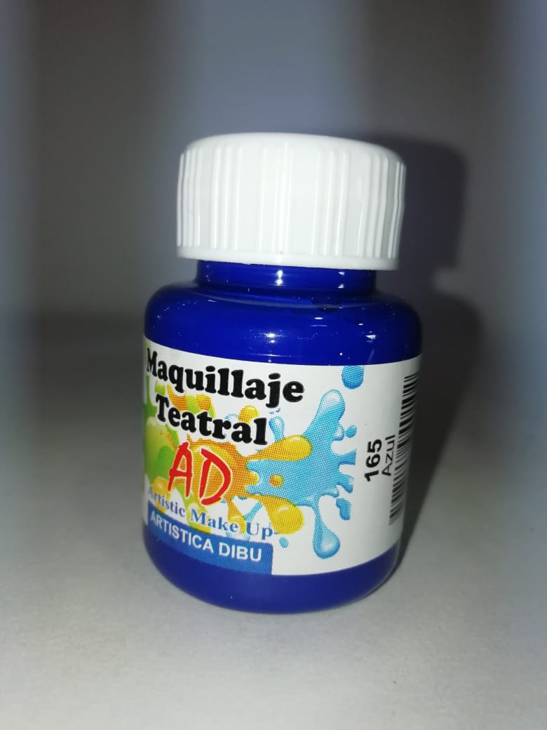 Maquillaje teatral azul