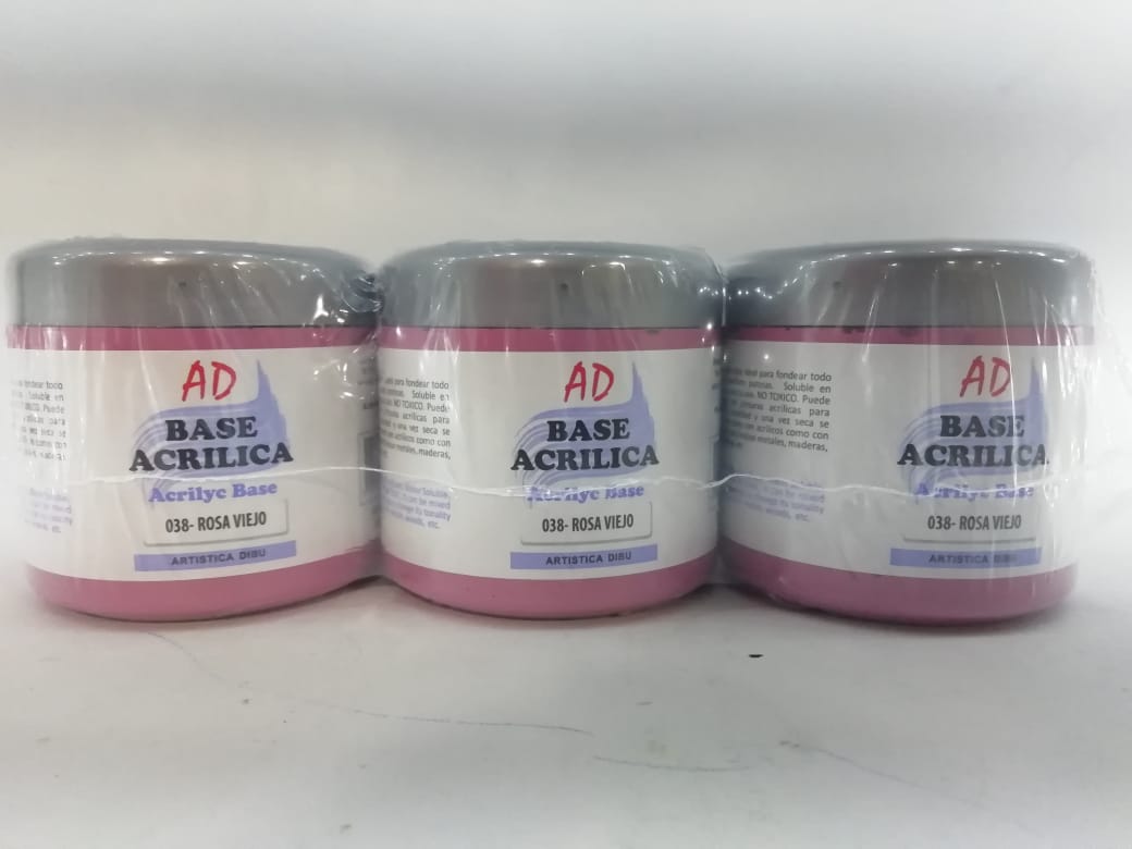 Base acrilica ad 038- rosa viejo x 200ml.