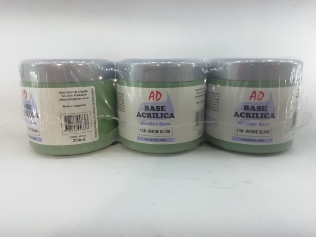 Base acrilica ad 138- verde oliva x 200 ml.