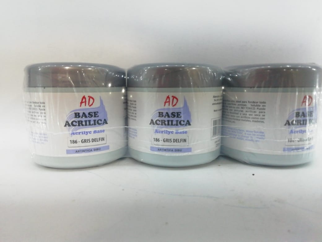Base acrilica ad 186- gris delfin x 200 ml.