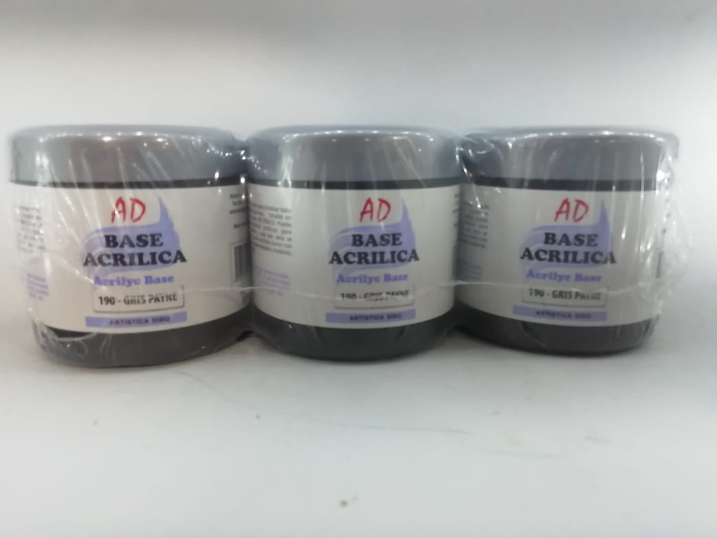 Base acrilica ad 190- gris payane x 200 ml.
