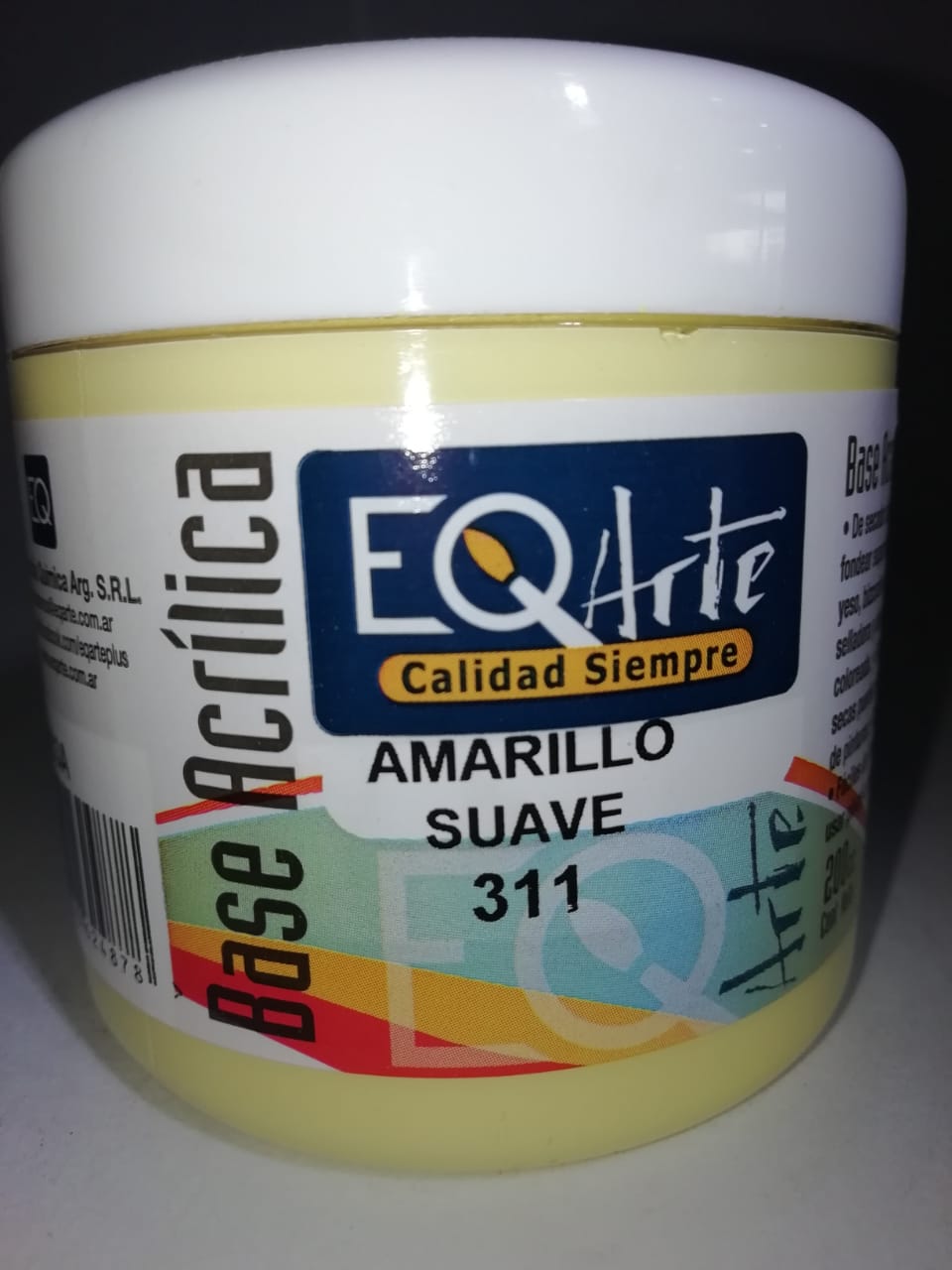 Base eq acrilica  311-amarillo suave 200cc