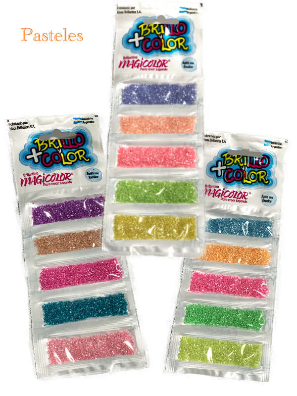 Brillantina miniglass surtido pastel x5 