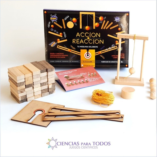 Juego de ciencias "accion y reaccion"  tu  maquina goldberg