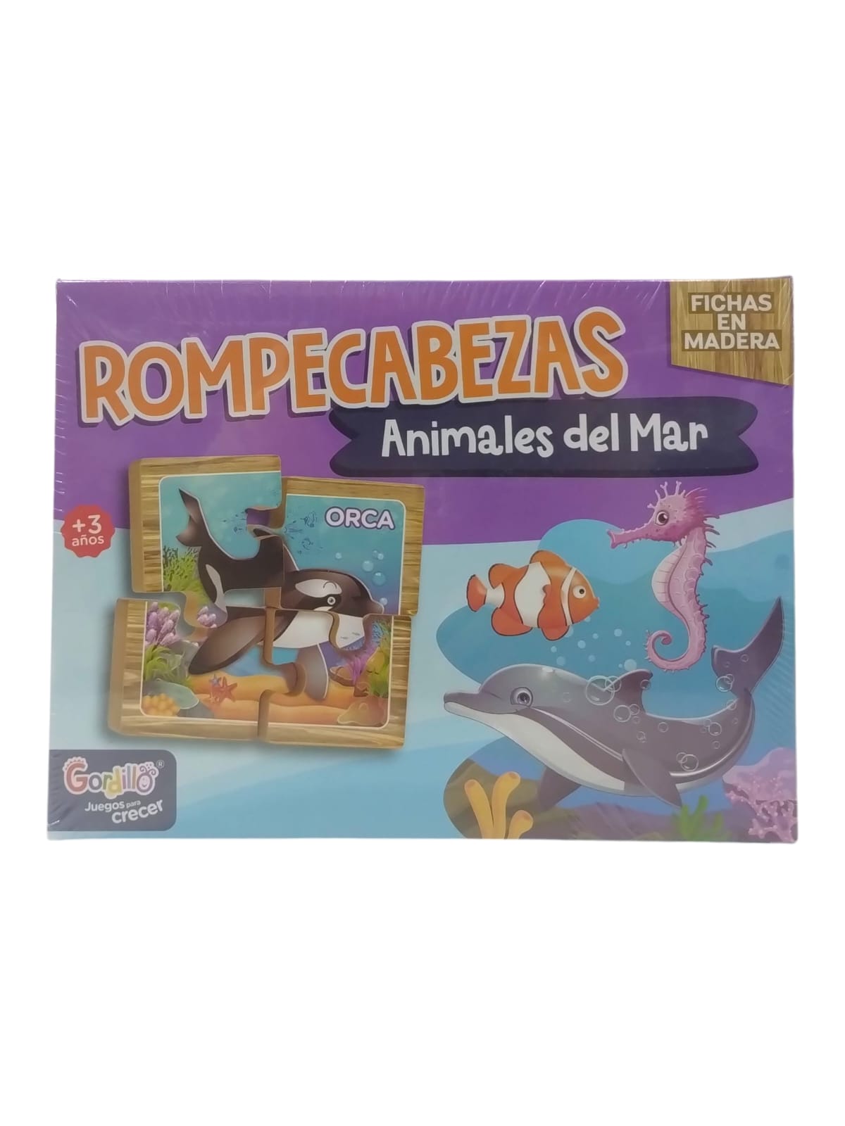 Rompecabezas de animales del mar de 4 piezas