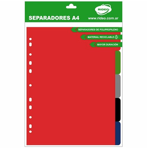 Separadores plastico a4 clasico 