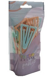 Clips plasticos pastel jumbo x18
