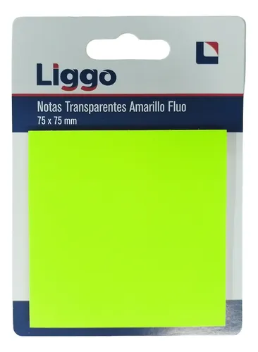 Notas autoadhesivas liggo transparentes amarillas