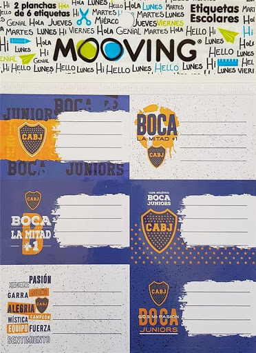 Etiquetas mooving boca
